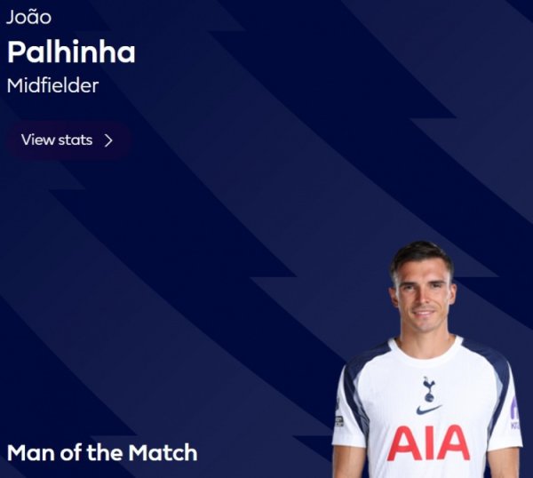 能攻善守，帕利尼亚当选英超官方球迷票选全场最好球员