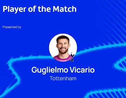 9次扑救力保球门不失，官方：维卡里奥当选热刺0-0摩纳哥全场最好