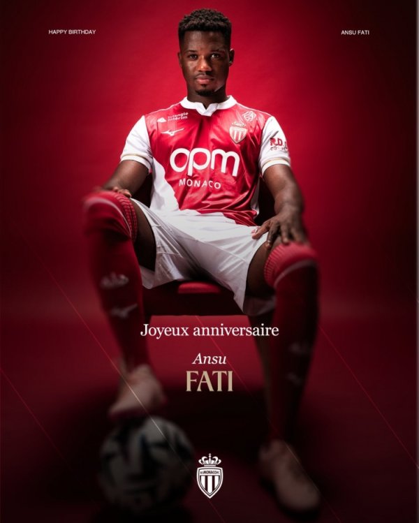 加盟后9场进6球！摩纳哥晒海报，道贺法蒂23岁诞辰好意思瞻念